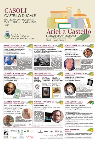 Al via la terza edizione di Ariel a Castello a Casoli dal 17 al 19 agosto