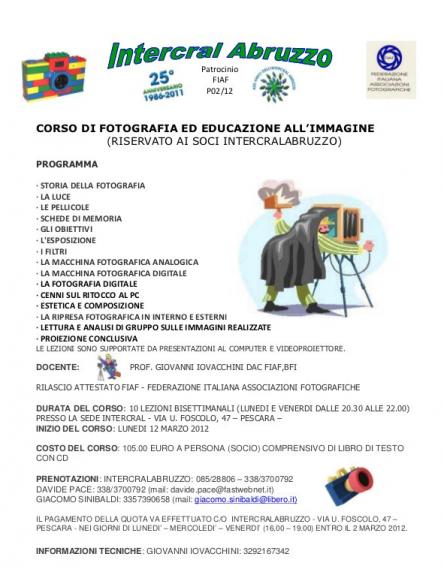 Corso di fotografia ed educazione all'immagine