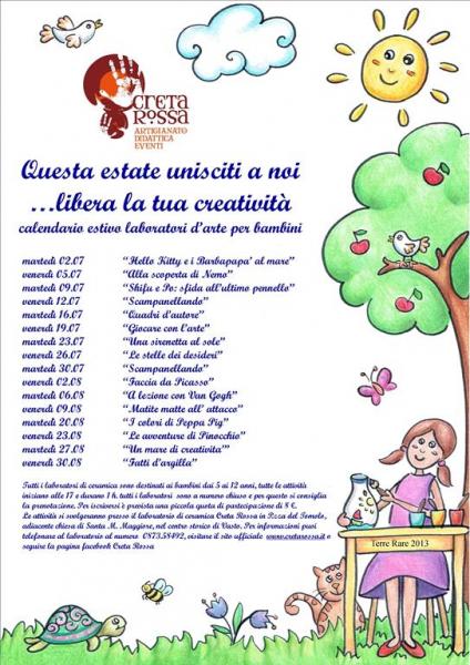 Laboratori d'arte per bambini a Vasto a cura di Creta Rossa