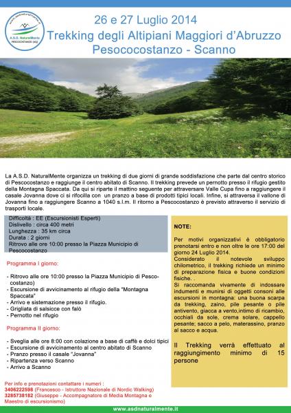Trekking degli Altipiani Maggiori  d’Abruzzo: Da Pescocostanzo a Scanno