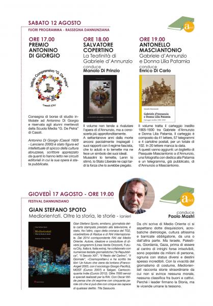 “Ariel a Castello”: d’Annunzio e Casoli nei libri di Masciantonio e Copertino